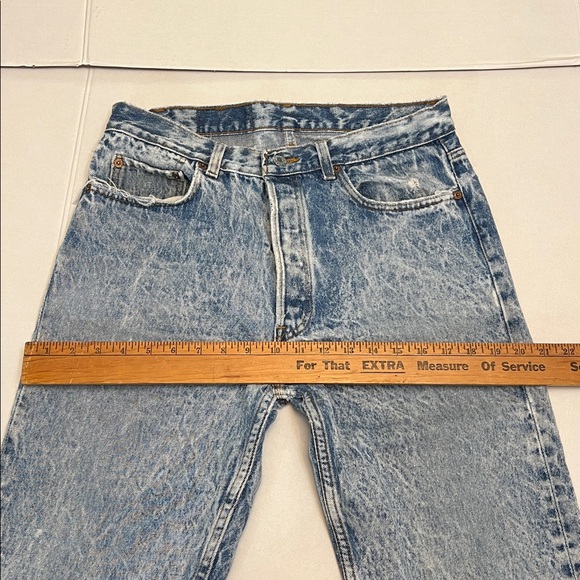 VINTAGE 80’s LEVI’S 501 MADE IN USA ACID WASH GRUNGE DENIM JEANS - Picture 16 of 16